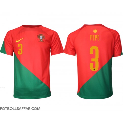 Portugal Pepe #3 Hemmatröja VM 2022 Kortärmad